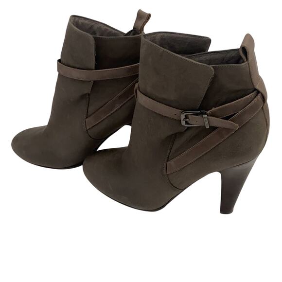 Aldo Booties Women's Gray Buckle Leather 4" Heels Round Toe Sz 9 - Picture 2 of 10